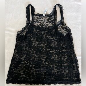 EUC Adore Me Black Lace Tank Top